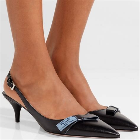 prada logo-bow leather slingback pump|prada slingback shoes 2020.